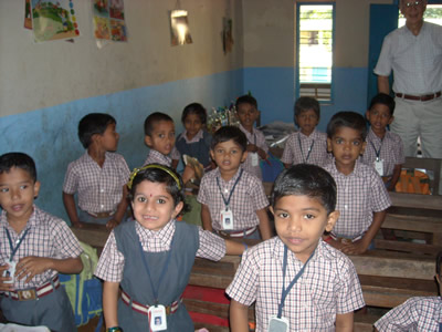 Students attending Ebenezer English School in Kerala, India